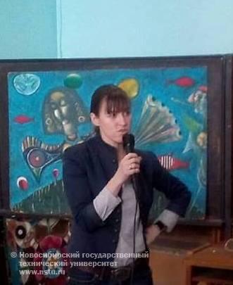 Е. В. Гилева выступает перед школьниками
